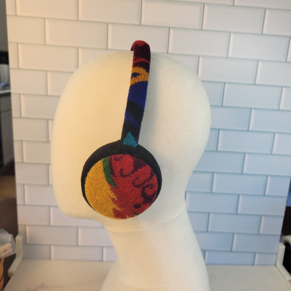 Pendleton Wool Ear Warmers Ear Muffs Multicolor Southwestern Fleece Lined OS